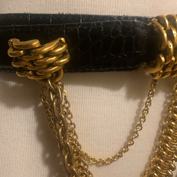RARE 80’s FAHRENHEIT NEW YORK CONNIE BATES GOLD CHAINS AND CROC BELT - Picture 3 of 15